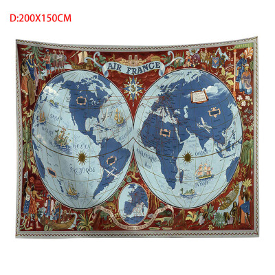 

Toponeto Vintage World Map Wall Tapestries Hanging Hippie Tapestry Bedspread Yoga Mat New