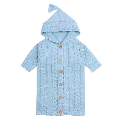 

Warm Knit Newborn Baby Sleeping Bags Stroller Envelopes Hooded Sleepsacks