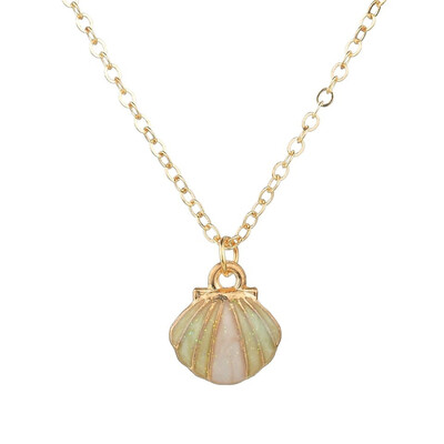 

New Multicolor Shell Pearl Pendant Simple Exquisite Sweet Girl Fashion Jewelry Summer Gift Clothing Accessories Gold Necklace