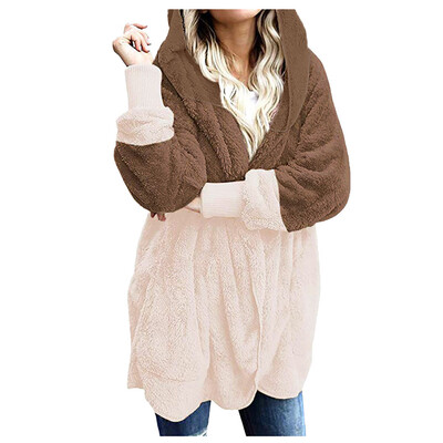 

Toponeto Womens Oversized Open Front Hooded Draped Pockets Cardigan Coat