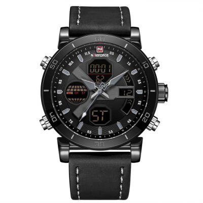 

NAVIFORCE 9132 Waterproof Sports Mens Quartz Wristwatch Watch With Leather Strap