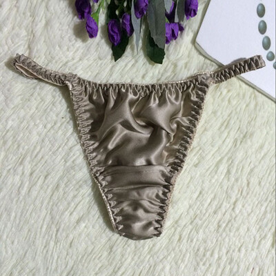 

Women Solid Panties Briefs Low Rise Sexy Underwear Elastic Waist Silk Underpants