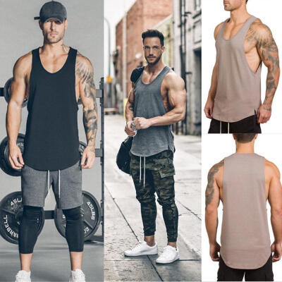 

New Men Fashion Casual Gyms Clothing Fitness Singlets Shirt Bodybuilding Stringers