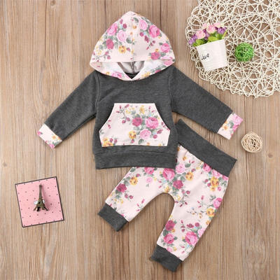 

Newborn Infant Baby Girls Hooded Tops Sweater Pants Leggings Outfits Set Clothes