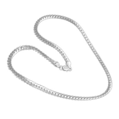 

Women Girl Silver Plated Necklace 5MM Wide Neck Link Chain Simple Unisex Curb Neck Chain Jewelry Gift