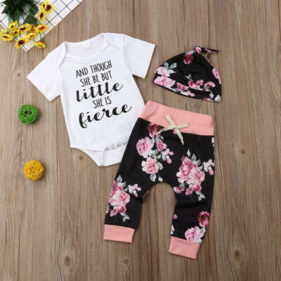 

Newborn Baby Girls Cotton Tops Romper Long Pants Leggings Hat Outfits Clothes