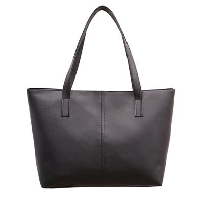 

Tailored Women Ladies Leather Shoulder Bag Celebrity Tote Purse Travel Bag Large Black