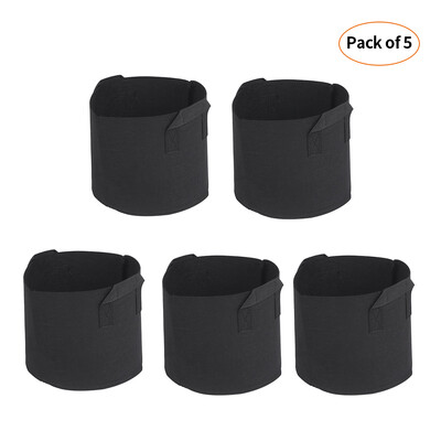 

5pcsset Grow Bags with Handles Nonwoven Grow Bags Set Fabric Grow Bags Gardening Accessory