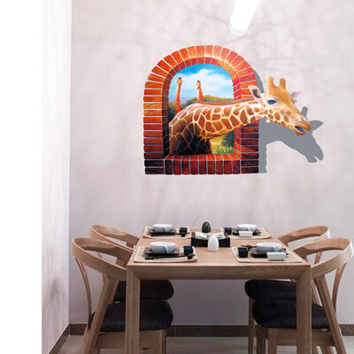 

〖Follure〗Giraffe Wall Sticker PVC Removable Art Room Haunted Decal Decor