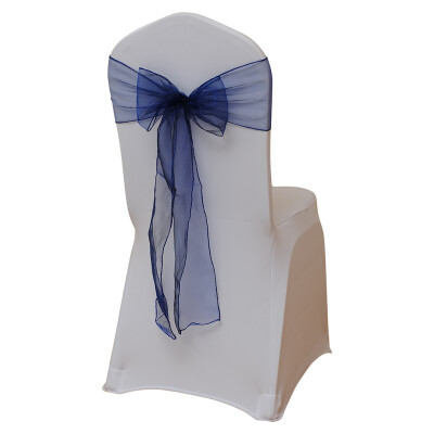 

Toponeto Flower Bow Chair Back Cover Net Sash Back Ties Elegant Party Decor Multi-color