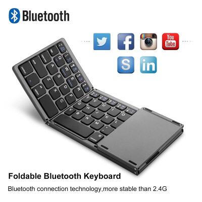 

B033 mobile phone tablet folding bluetooth keyboard ultra-thin tri-fold folding touch keyboard three system universal