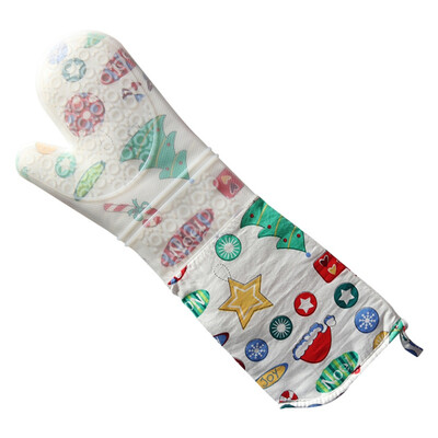 

Christmas 20Inch Oven Mitt Clear Silicone Shell Heat Resistant Kitchen Oven Gloves Pot Holder For CookingBakingGrilling 2020