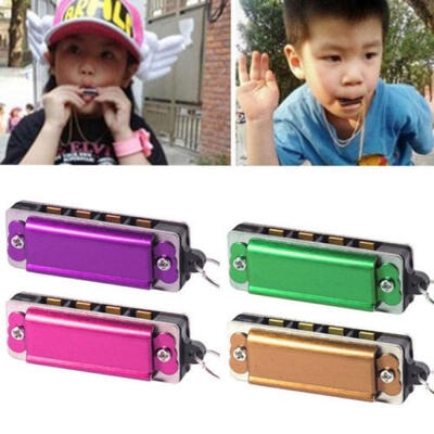

Mini 4 Holes 8 Tone Harmonica Necklace Fashion Jewelry Musical Chain Toy Great