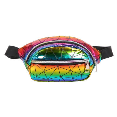 

Women Geometric Laser Fanny Pack Chest Phone Pouch Girl Waist Shoulder Bags