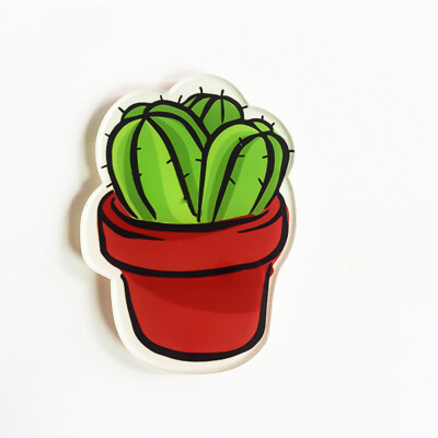 

1 PCS Cute Icon Cactus Succulent plants Acrylic Pin Badge Cartoon Icons Backpack Decoration Badges