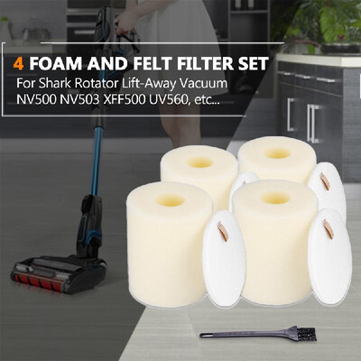 

4 Pack Foam&Felt Filter for Shark Rotator Lift-Away Vacuum NV500 NV503 XFF500 UV560