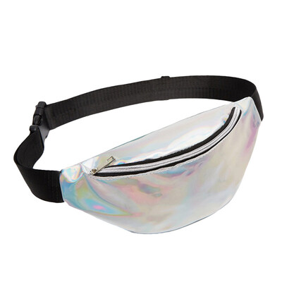 

Shiny Women Holographic Laser Zip Crossbody Shoulder Chest Waist Bag Fanny Pack