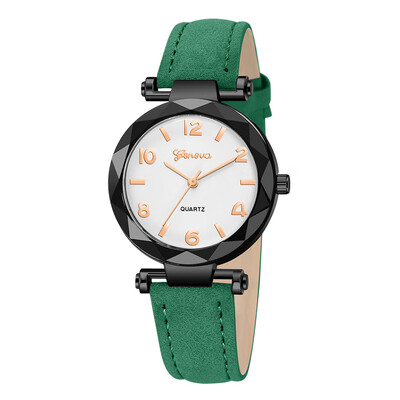 

RM Fashion Women s Leather Band Geneva Analog Quartz Diamond Wrist Watch Watches