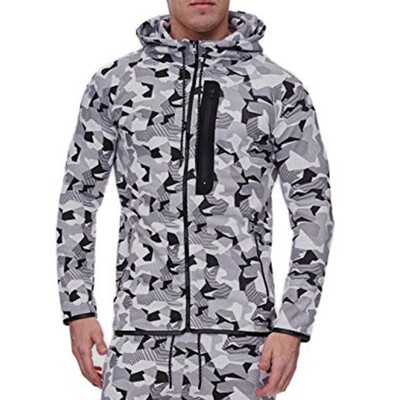 

Toponeto Mens Autumn Winter Vintage Zipper Hooded Print Long Sleeve Outdoor Coat