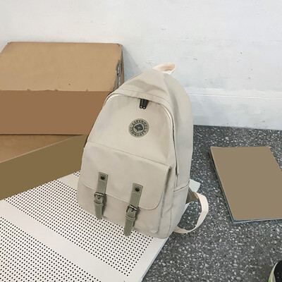 

Tailored Fashion Women Nylon Solid Color Capacity Student Backpack Travel Couple Bag