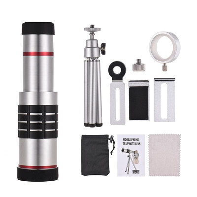 

18X Optical Zoom Mobile Phone Telephoto Lens with Tripod for iPhone Samsung HTC Nokia Sony Black