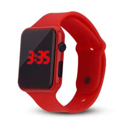 

Simple student square apple electronic watch Creative simple black&white LED boys&girls couple table