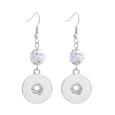 

New Fashion Beauty Simple Pearls charm snap earrings fit 18mm charm snap buttons