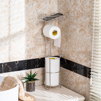 

Siaonvr Free Standing Toilet Paper Holder For Bathroom Storage Brushed Stainless
