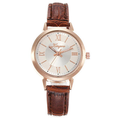 

Fashion Womens Watches Leather Strap Business Ladies Quartz Wristwatch Scale Rose Gold Disc Clock Relogio Feminino