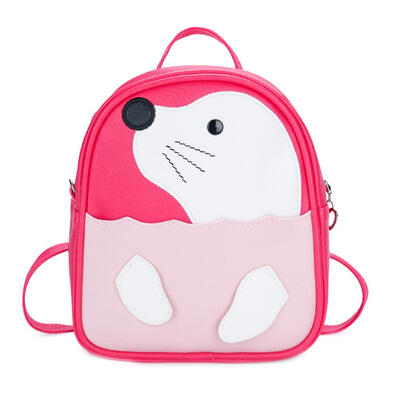 

Cute Seal Pattern Travel Backpacks Kids PU Leather Shoulder Crossbody Bags