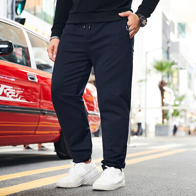 

Gobestart Mens Casual Pure Color Plus Size Pocket Elastic Belts Loose Sports Pants
