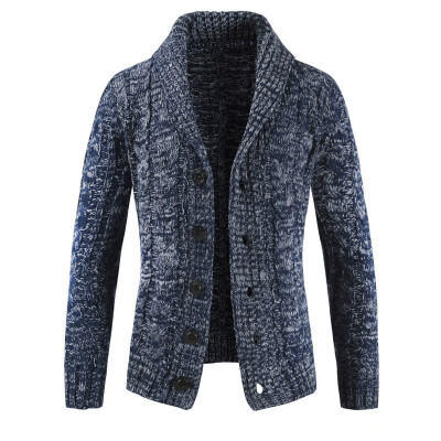 

Mens Solid Lapel Collar Button Down Coat Knitwear Jacket Tops Autumn Cardigan