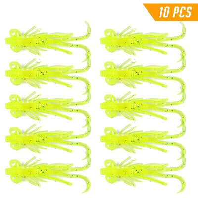 

10PCS Soft Plastic Lures 6cm 2g Soft Shrimp Bait Swimbait for Freshwater Fishing