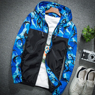 

Mens Casual Hooded Coat Slim Jacket Overcoat Thin Windbreaker Hoodie Zipper Up