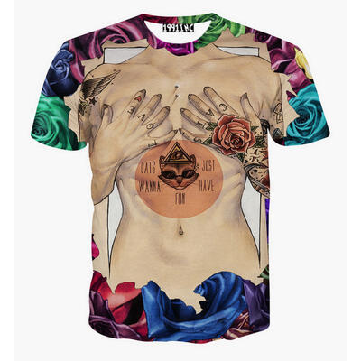 

Funny Wacky Sexy 3D Print Round Neck Short Sleeve Mens T-Shirt Tee Top