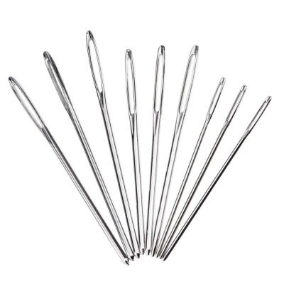 

9pcs Large Eye Metal Needles Cross Stitch Knitting Crochet Hook Set Kit