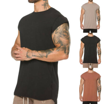 

US Mens Summer Fitness Tank Tops T-Shirt Sport Gym Bodybuilding Muscle Tees Vest