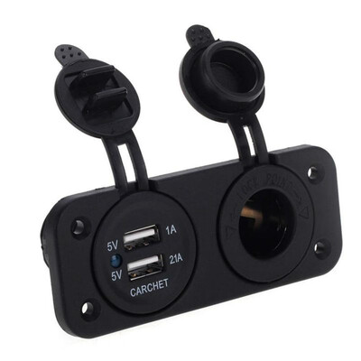 

Lighter Socket Splitter 12V Dual USB 21A 1A Charger Power Adapter