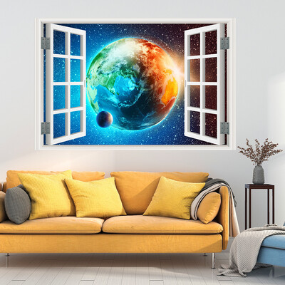 

〖Follure〗3D Full Colour High Definition Nature Scenery False Faux Window Frame Wall Decals