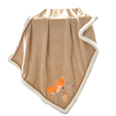 

Baby Blanket Flannel Swaddle Super-Soft Plush Cartoon Bedding For Stroller Crib Cuddle 3040 inch Khaki Fox