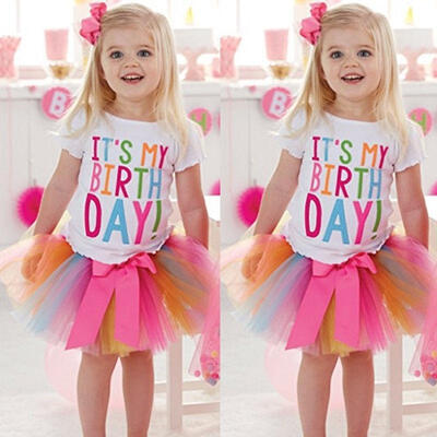 

Baby Girl Kid Toddler ITS MY Birthday T-shirttutu Skirt Dress Outfit Clothing