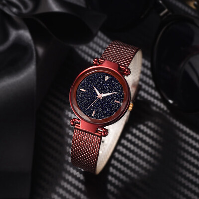 

RM Simple Cool Fashion Without Digital Star Sky Dial Ladie Mesh With Quartz Watch