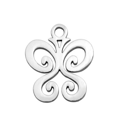 

304 Stainless Steel Charms Butterfly Stainless Steel Color 14x12x1mm Hole 15mm
