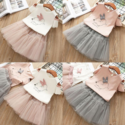 

Toddler Kids Baby Girl Easter Top T-shirtTutu Skirt PARTY Dress Outfits Clothes