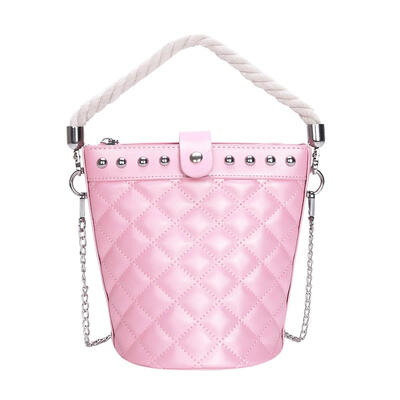 

Diamond Plaid Leather Crossbody Bags Women Shoulder Bucket Chain Handbags