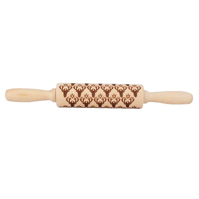 

Dropshipping Christmas Embossing Rolling Pin Baking Cookies Biscuit Fondant Cake Dough Engraved Roller Reindeer Snowflake
