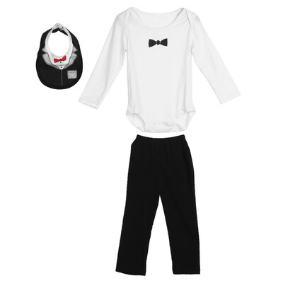 

3pcs Baby Infant Toddler Kids Gentleman Outfit Bib Shirt Pants Clothes Set