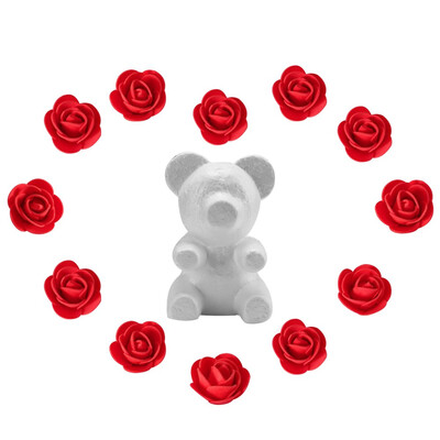 

Toponeto Foam Bear Modeling 200 Pcs Mini PE Foam Rose Flower for DIY Crafts Gifts