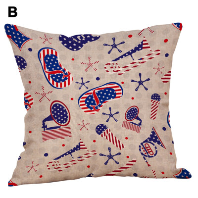 

45x45cm Independence Day Soft Throw Pillow Case Cushion Cover Soft Bed Decor