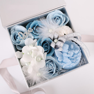 

Romantic 4 Color Valentine Scented Soap Artificial Rose Gift Box Wedding Birthday Girlfriend Romantic Fragrant Petals Flowers